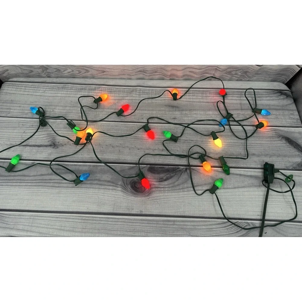 2 STRANDS‎ OF VINTAGE CHISTMAS LIGHTS - BULB LIGHTS *2